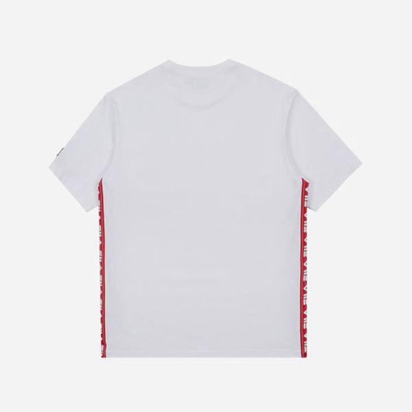 Fila Tape Logo S/S Men's T-Shirts - White,NZ 17-29867